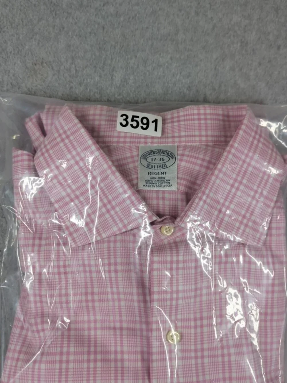 Brooks Brothers Regent Shirt Mens 17 Pink Long Sleeve Casual Dress Button Up - Picture 6 of 6